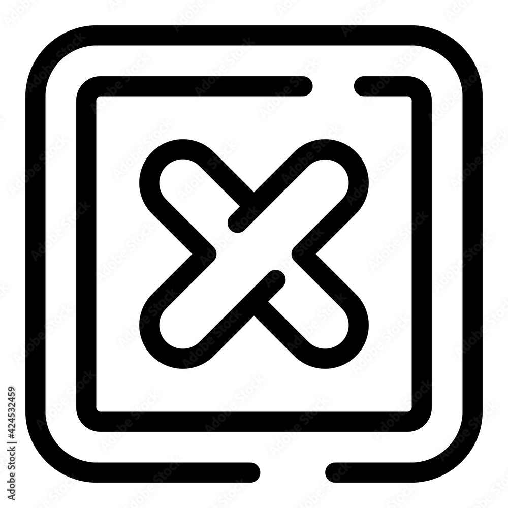 Delete button icon. Outline delete button vector icon for web design isolated on white background Delete button icon. Outline delete button vector icon for web design isolated on white background