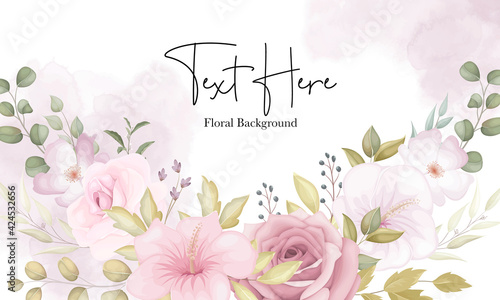 Beautiful soft floral background with dusty pink flowers