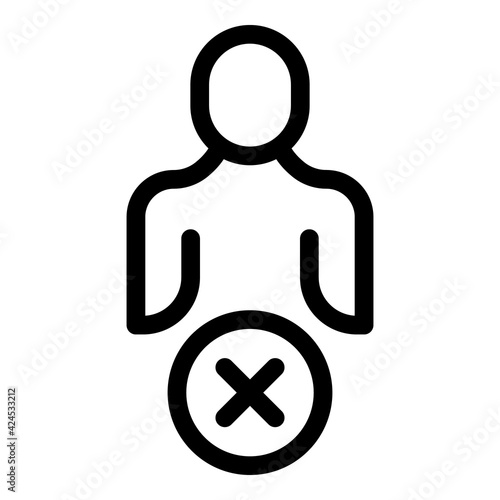 Personal data delete icon. Outline personal data delete vector icon for web design isolated on white background