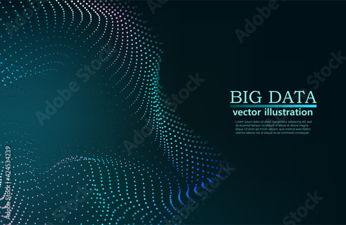 Abstract dark Geometrical Background Connection structure. Science background. onnecting dots and lines. Big data visualization and Business .Vector illustration photo
