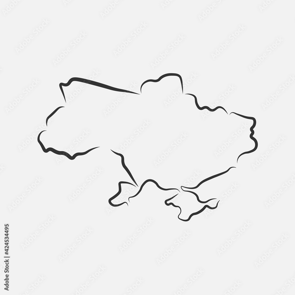 Ukraine map in line style. Vector illustration. Ukraine map in line style. Vector illustration.