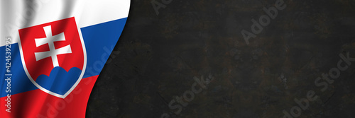 Canvas Print Slovakia flag on concrete wall