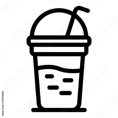 Vitamin shake icon. Outline vitamin shake vector icon for web design isolated on white background