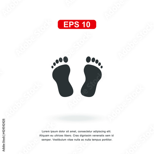 web icon footprints sign isolated on white background. Simple vector illustration.