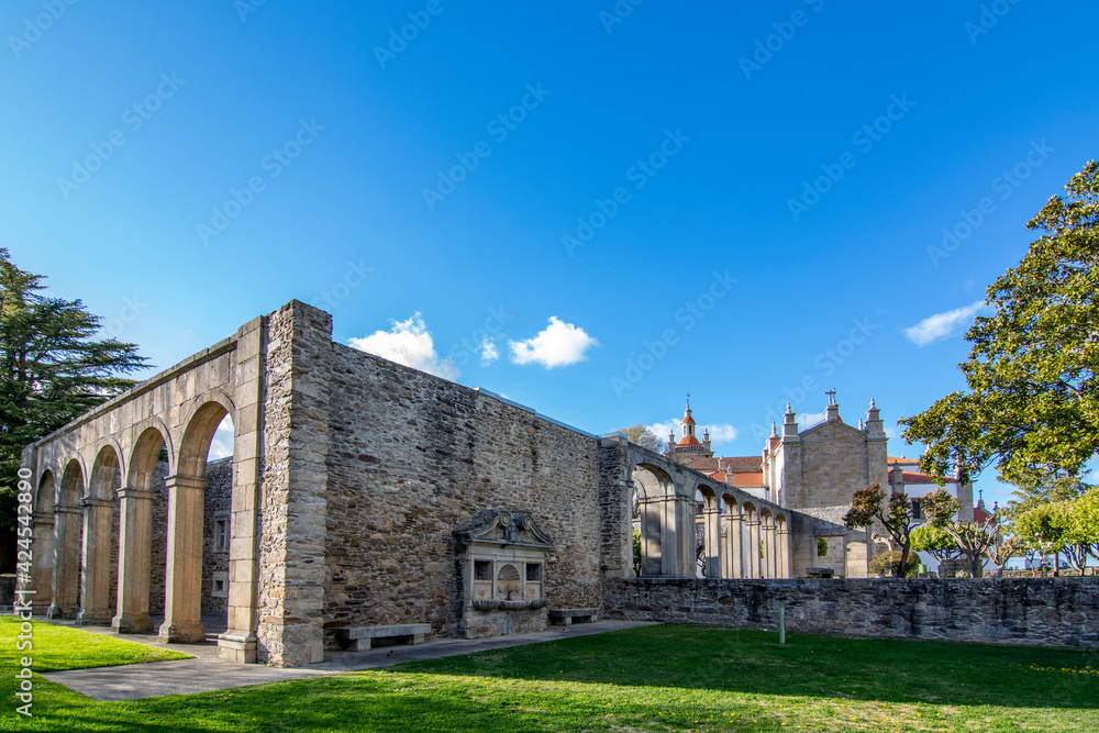 Episcopal Palace cloisters in the backyard of the cathedral at Miranda do Douro. Portugal.