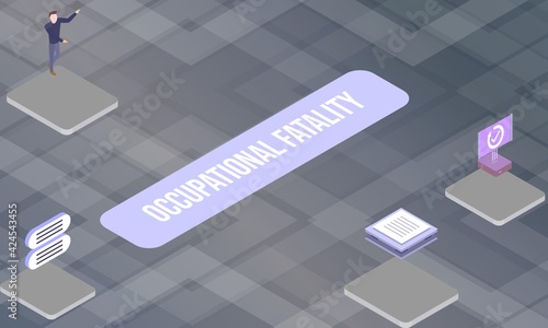Occupational fatality concept on abstract design