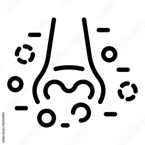 Nose viruses icon. Outline nose viruses vector icon for web design isolated on white background