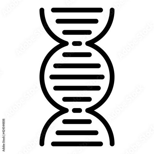 Dna system icon. Outline dna system vector icon for web design isolated on white background
