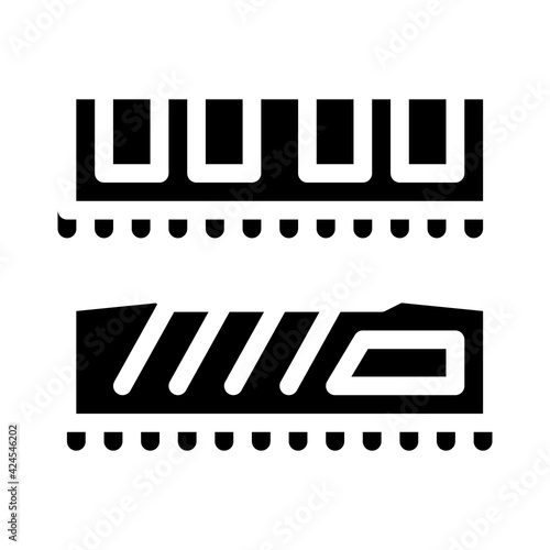 riser memory cards glyph icon vector. riser memory cards sign. isolated symbol illustration