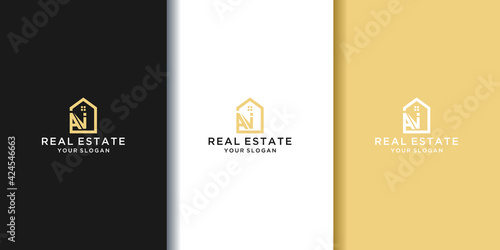 Letter ai aj home logo for real estate
