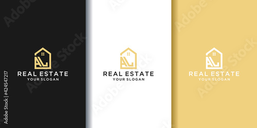 Letter al home logo for real estate