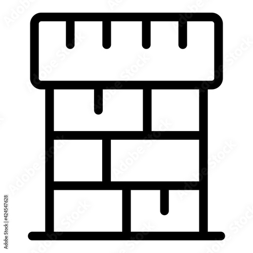 Construction chimney icon. Outline construction chimney vector icon for web design isolated on white background