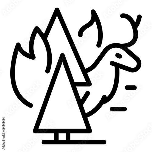 Wildfire disaster icon. Outline wildfire disaster vector icon for web design isolated on white background