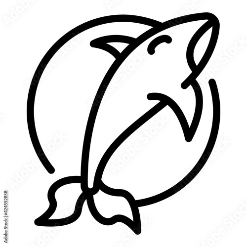 Huge whale icon. Outline Huge whale vector icon for web design isolated on white background