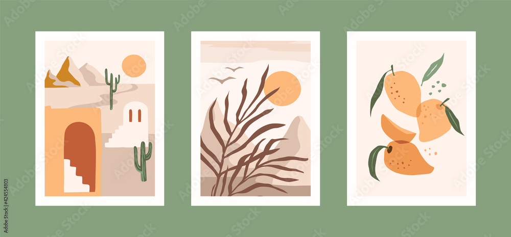 Collection of contemporary art prints. Modern vector design for wall art, posters, cards, t-shirts nd more