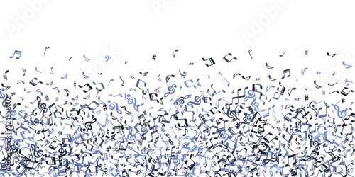 Music note icons vector backdrop. Song notation