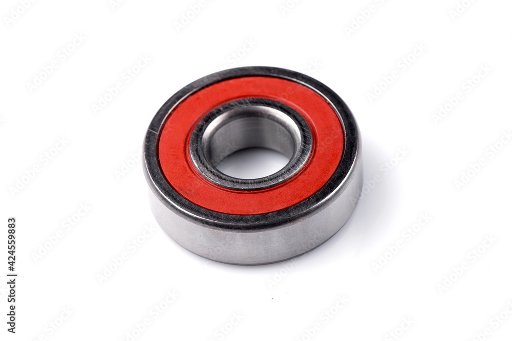 One bearing close-up on a white background. bearing from car One bearing close-up on a white background. bearing from car