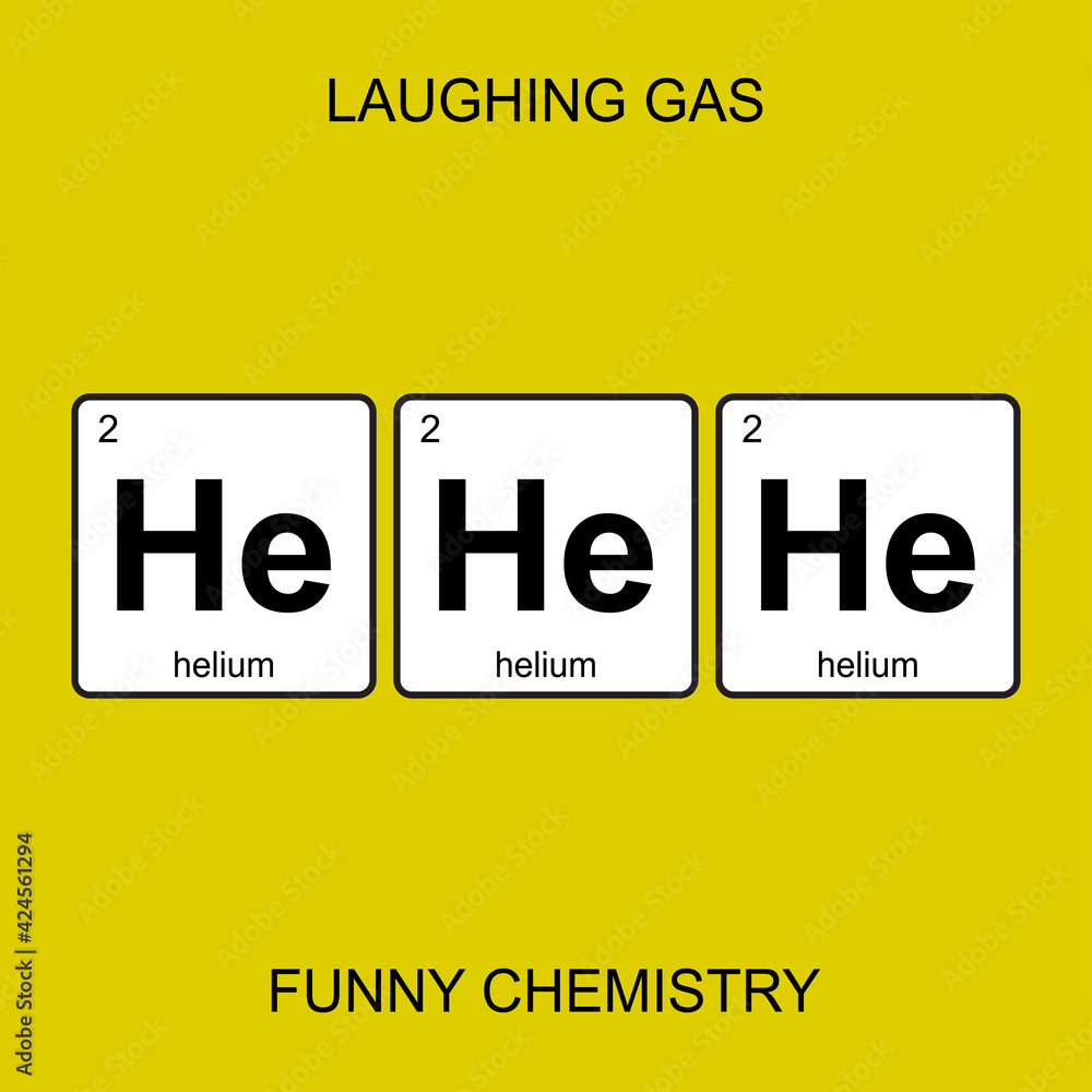 Chemical elements of periodic table, funny phrase - He He He, on ...
