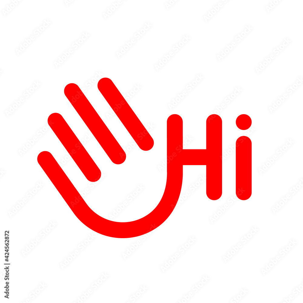 Hi. Sticker, logo or design for a t-shirt. Hi. Sticker, logo or design for a t-shirt.