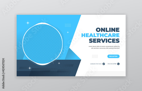 Medical YouTube thumbnail template and web banner design, You can also use for Brochure cover design, Presentation templates, corporate.