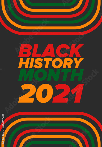 Black History Month. African American History. Celebrated annual. In February in United States and Canada. In October in Great Britain. Poster, card, banner, background. Vector illustration