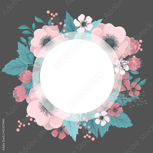 Floral border background - pink flower border
