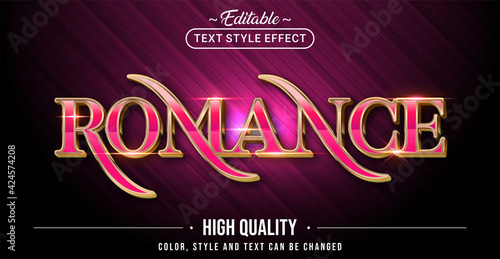 Editable text style effect - Romance text style theme.