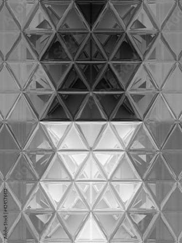 monochrome hexagonal mosaic futuristic designs and patterns on a black and white background
