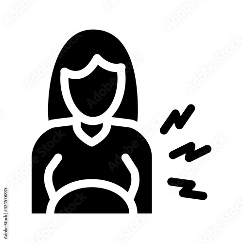 contractions pregnant woman glyph icon vector. contractions pregnant woman sign. isolated symbol illustration