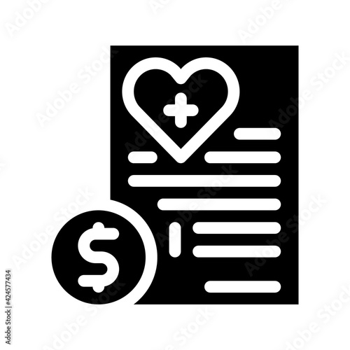 paid services price glyph icon vector. paid services price sign. isolated symbol illustration