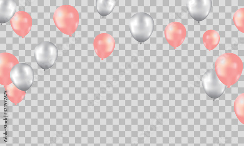 Happy Birthday background with illustrations balloon