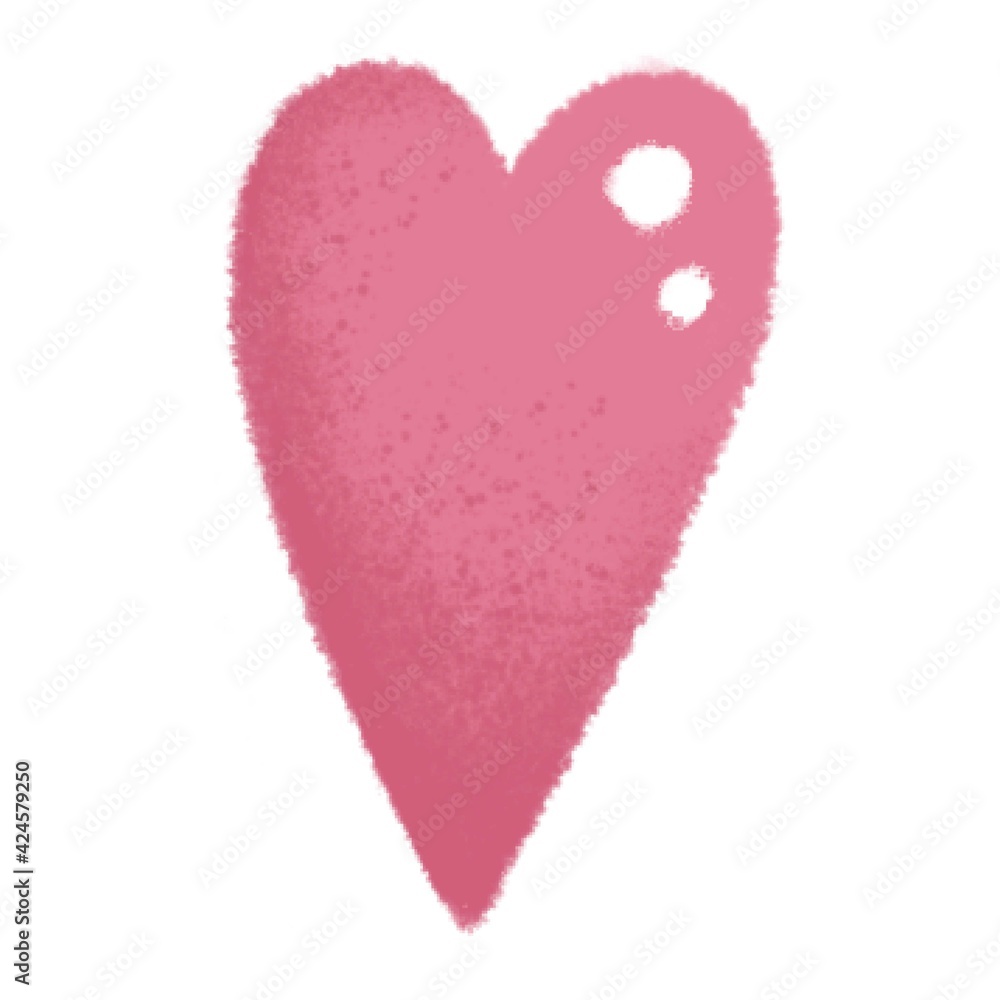 Cute pink heart. Funny cartoon human organs isolated on white background. Concept of balance of mind and soul, thoughts and feelings. Flat colored vector illustration.