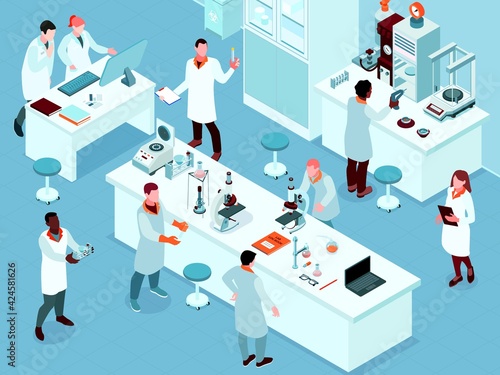 Isometric Science Laboratory Composition