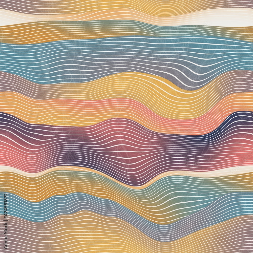 Seamless natural landscape hill pattern for print. Horizontal line stripes that resemble hills or mountains in a natural landscape or geological earth view. Abstract surface design. Seamless natural landscape hill pattern for print. Horizontal line stripes that resemble hills or mountains in a natural landscape or geological earth view. Abstract surface design.