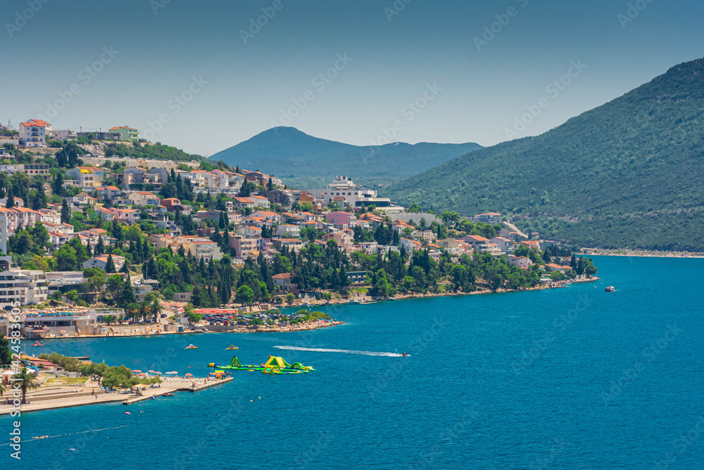 Fototapeta premium NEUM, BOSNIA HERZEGOVINA, 10 AUGUST 2019: Landscape of Neum, the only seaside city in Bosnia Herzegovina