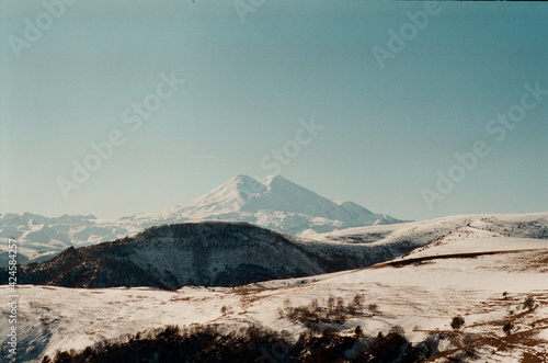 snow covered mountains
