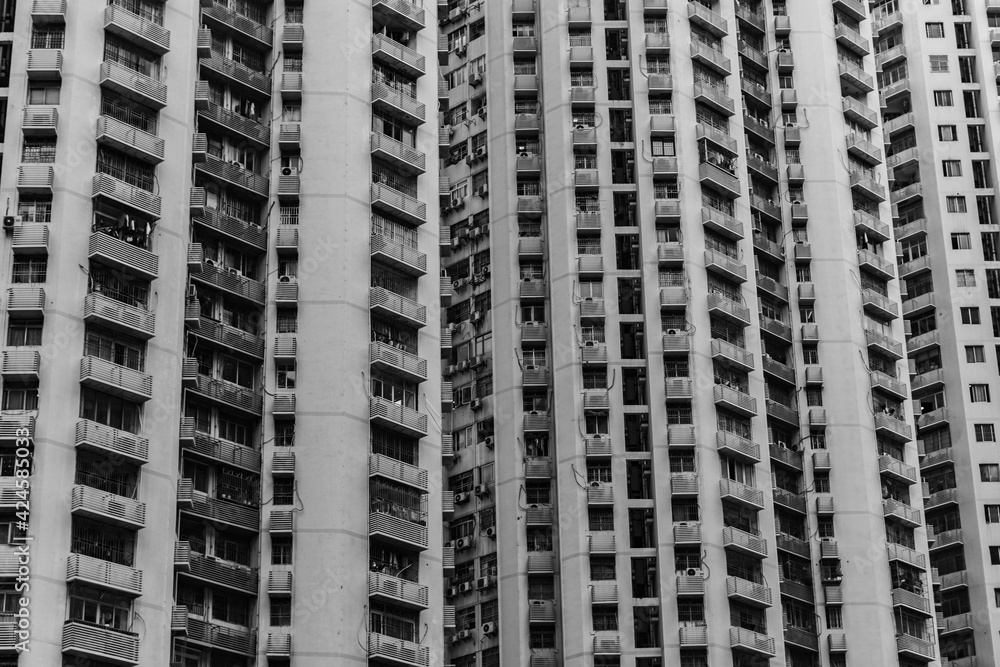 SHENZHEN, CHINA, 02 JANUARY 2020: Enormous Block of flats in Shenzhen SHENZHEN, CHINA, 02 JANUARY 2020: Enormous Block of flats in Shenzhen