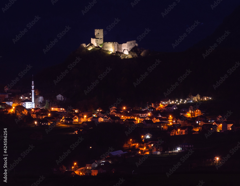 view of the old fortress during the night