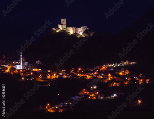 view of the old fortress during the night