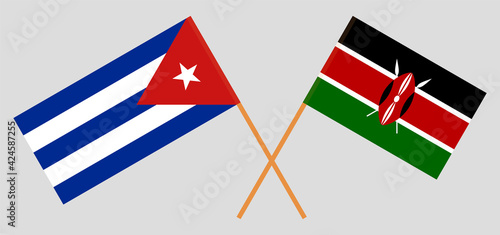 Crossed flags of Cuba and Kenya. Official colors. Correct proportion Free Download Crossed flags of Cuba and Kenya. Official colors. Correct proportion - GFXLoad