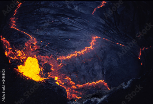 Obraz na płótnie Coulées de lave du volcan Kilauea à Hawaii w salonie