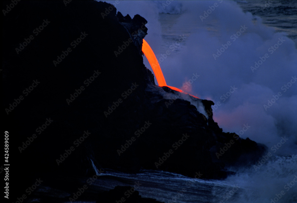 Coulées de lave du volcan Kilauea à Hawaii