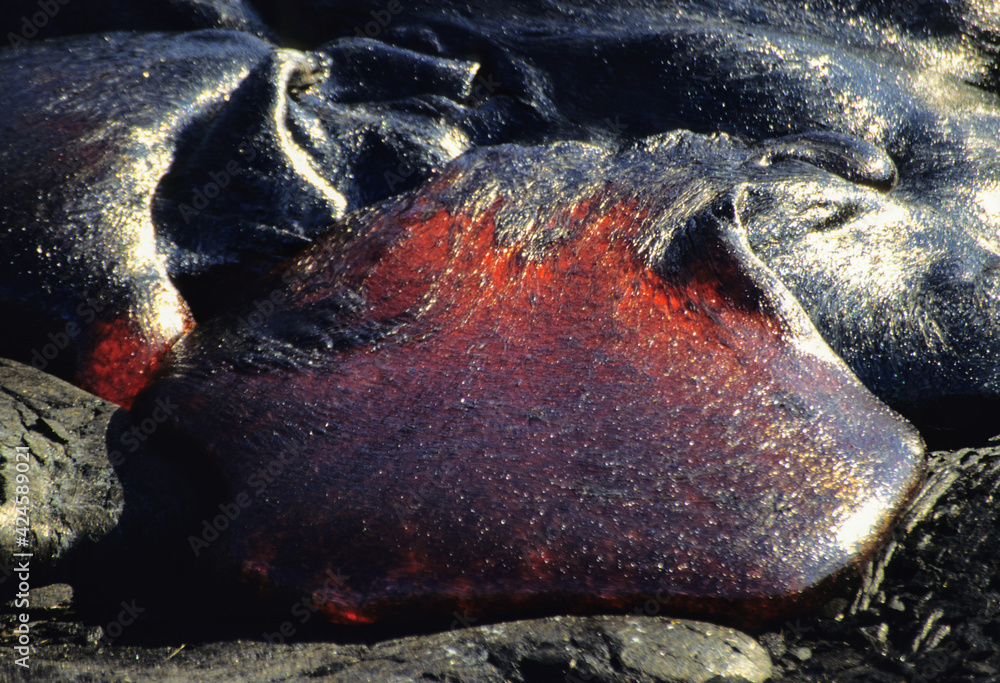 Coulées de lave du volcan Kilauea à Hawaii