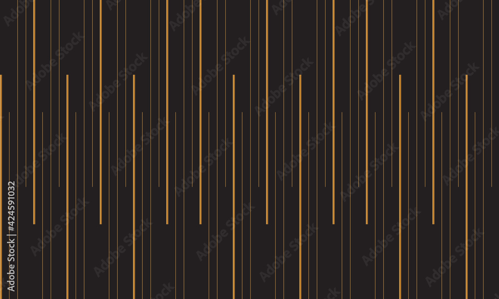 Geometric of vertical stripe pattern. Design regular random lines gold on black. Design print for illustration, texture, wallpaper, background. Geometric of vertical stripe pattern. Design regular random lines gold on black. Design print for illustration, texture, wallpaper, background.