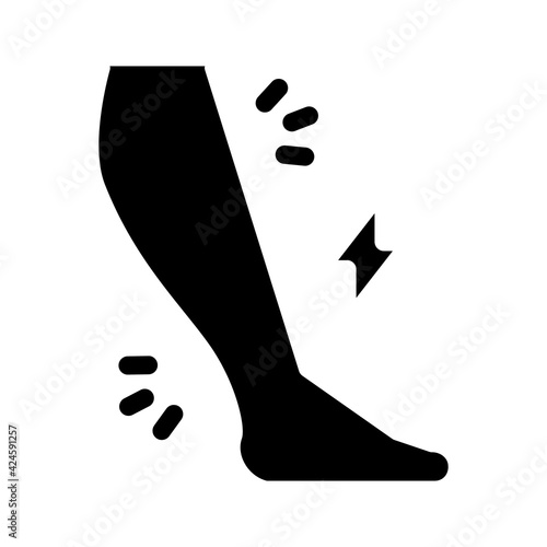 leg pain ill glyph icon vector. leg pain ill sign. isolated symbol illustration