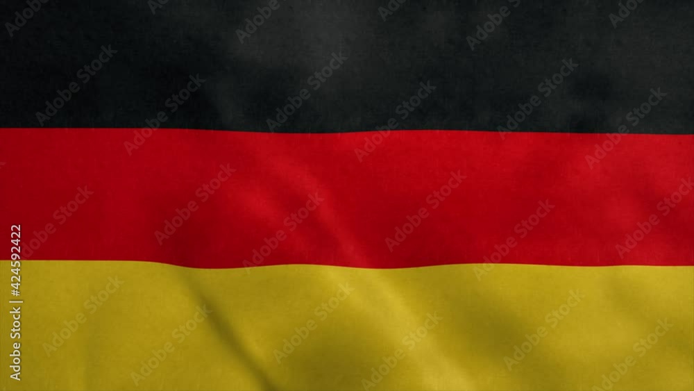 National flag of German blowing in the wind. Seamless loop National flag of German blowing in the wind. Seamless loop
