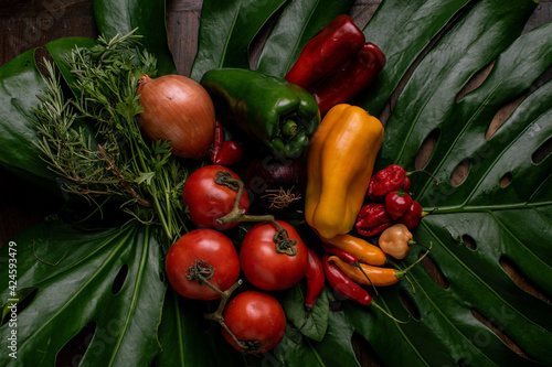 vegetables on a table