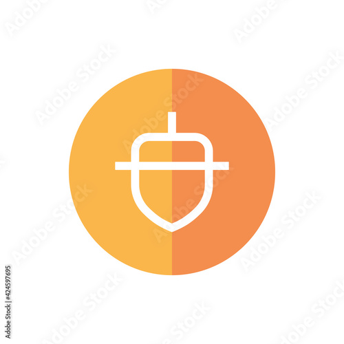 Acorn oak icon design, oak nut logo template - Vector