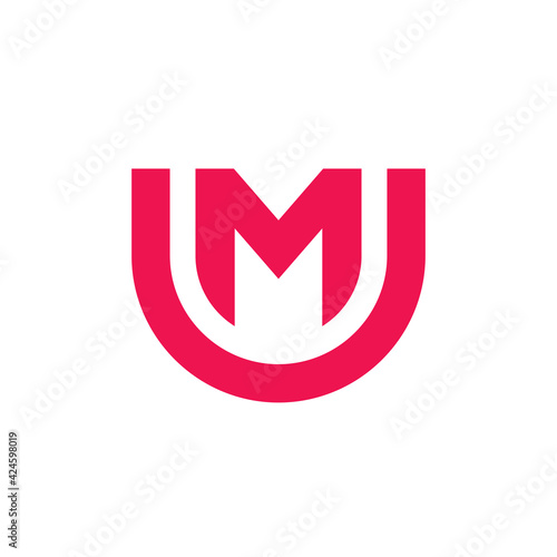 Elegant letter UM MU logo design, simple typography symbol, minimal monogram logo