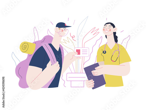 Medical insurance illustration - medical assistance all over the world